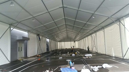 倉儲篷房的存儲 廣瑞倉儲篷房用于武漢生物工廠